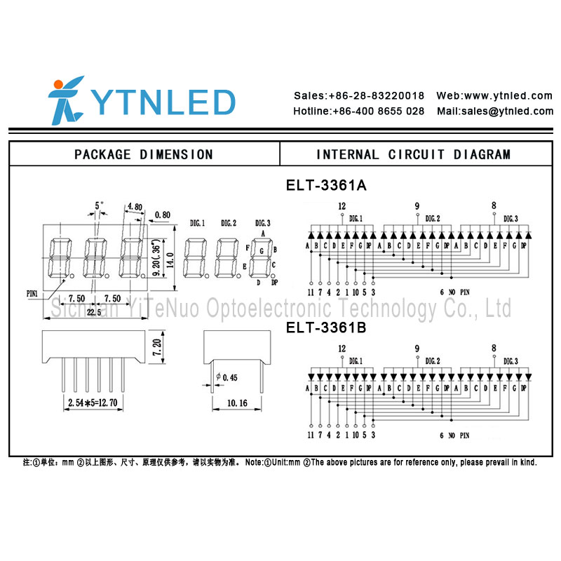 0,36 tum röd 3-cifret 7-segment LED-display, digitalt rör