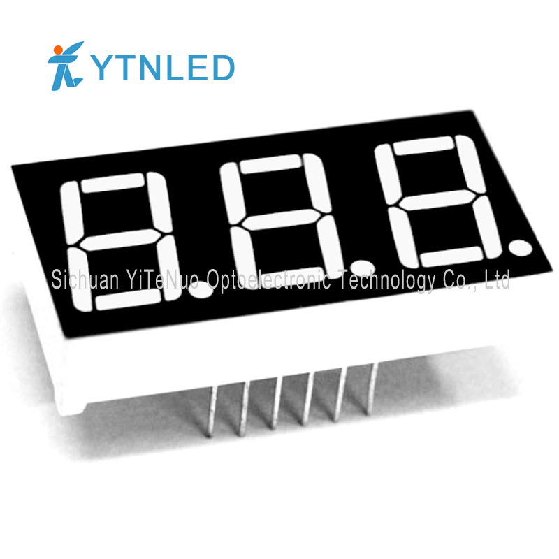 0,56 tums röd 3-siffrig 7-segment LED-display, digitalt rör