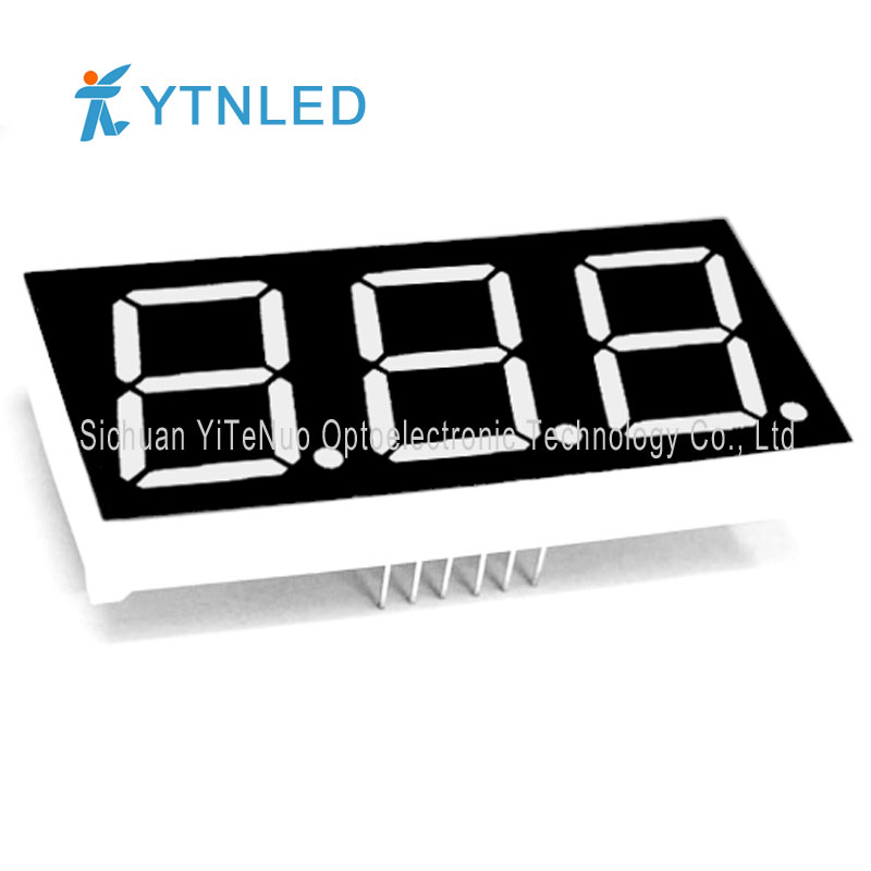 0,8 tums röd 3-siffrig 7-segment LED-display, digitalt rör