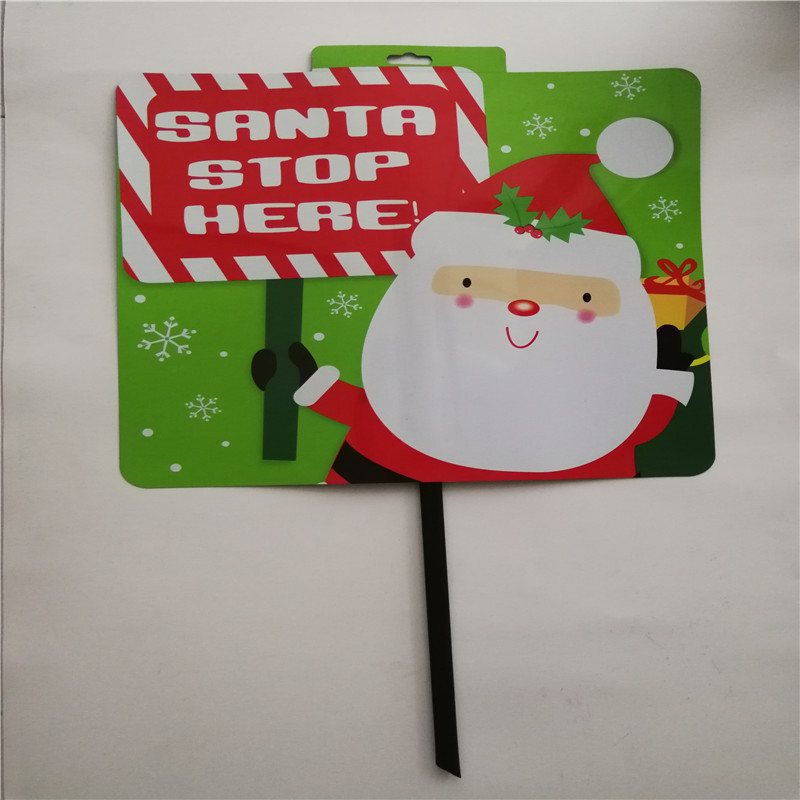 Santa Christams Holiday Decor Plastic Outdoor Yard Sign reklamskylt