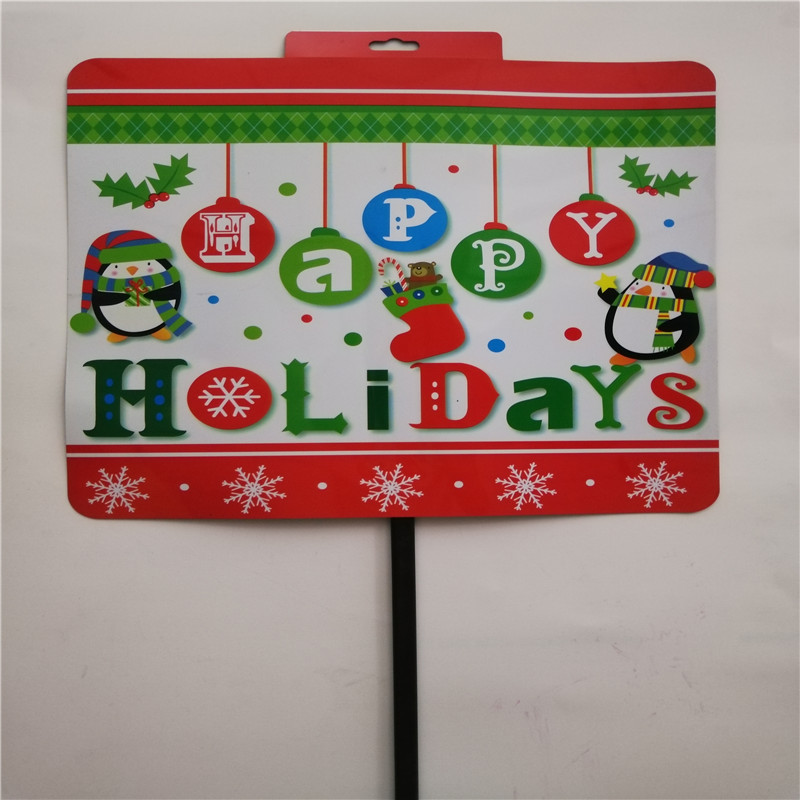 Santa Christams Holiday Decor Plastic Outdoor Yard Sign reklamskylt