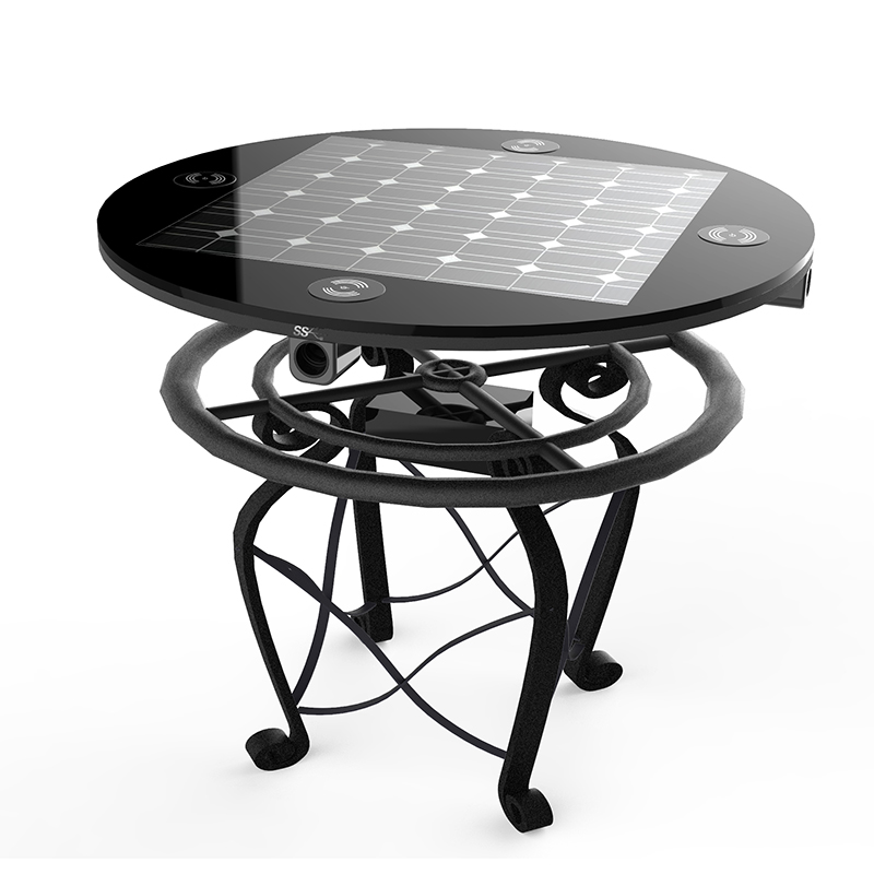 Smart kaffebord för restaurang / hotell / café Solenergi-driven utemöbler