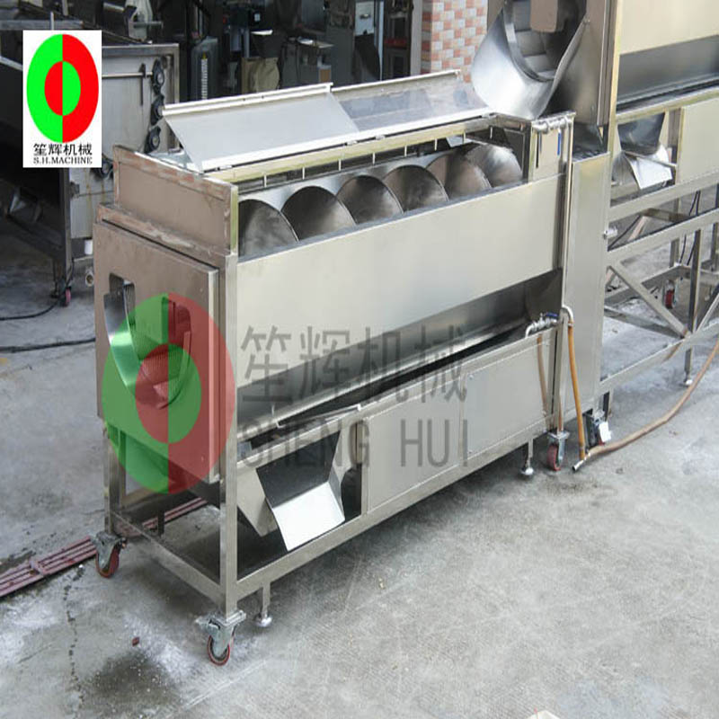Melon peeling maskin / frukt och grönsak peeling maskin / kontinuerlig melon frukt borste rengöring peeling maskin QX-824