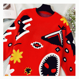 European American Size Jacquard Tröja Design Tjock Varma Klänning Stickat