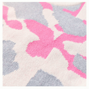 Koreansk stil ullblandning Tjock Warm Jacquard Pullover Stickat