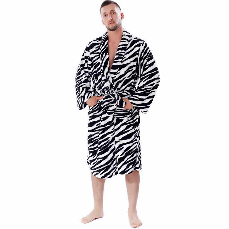 Vuxen Coral Fleece Robes Män Kvinnor Badrockar Par Pyjamas