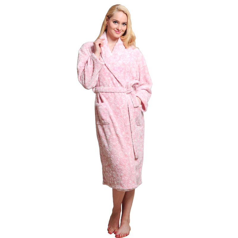 Vuxen Cutting Fleece Robe Kvinnor Pyjamas Höst Vinter Badrockar