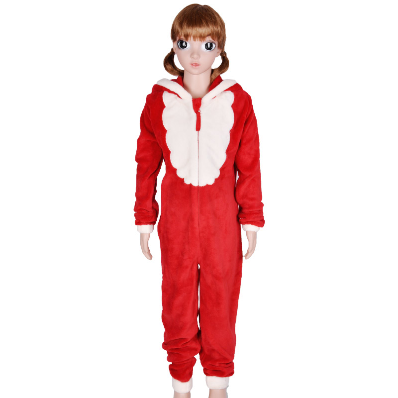 Kids Coral Fleece Hooded Christmas Costume Onesie