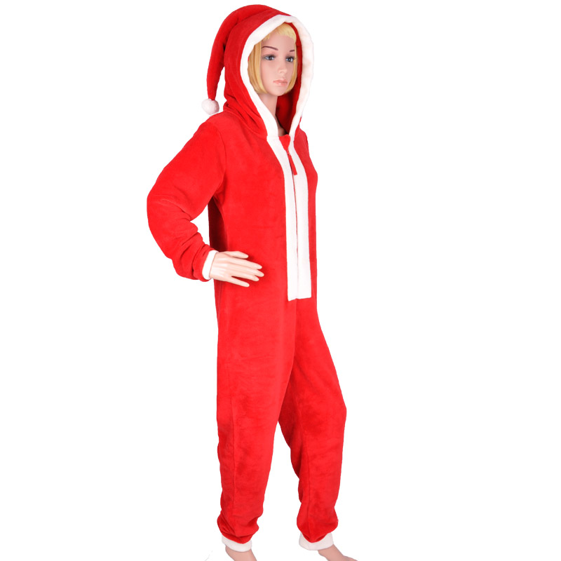 Kids Coral Fleece Hooded Christmas Costume Onesie