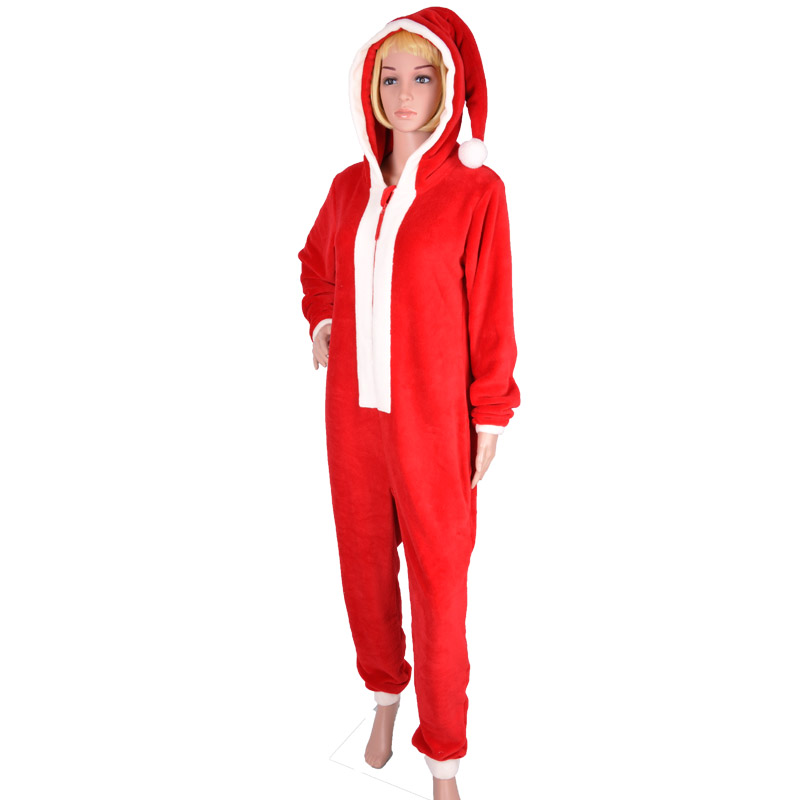 Kids Coral Fleece Hooded Christmas Costume Onesie