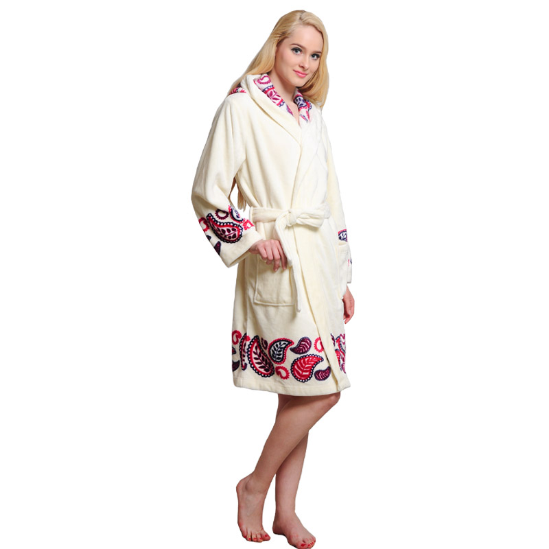 Kvinnor Ställda Tryckta Robes Flannel Fleece Pyjamas Women Hooded Pyjamas