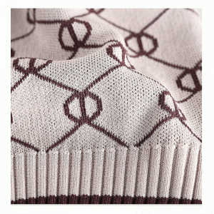 Dam anpassade 100% Polyester Finshnet Jacquard cardigan tröjor