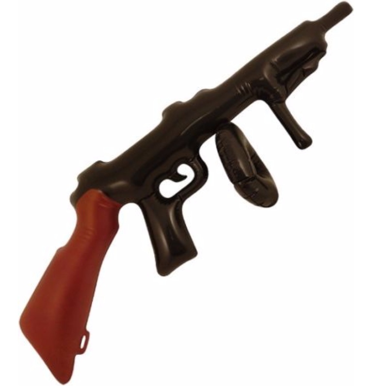 Festtillbehör Partihandel Uppblåsbara Blås Tommy Gun 80cm Stor Rolig Fest eller Fancy Dress Accessory