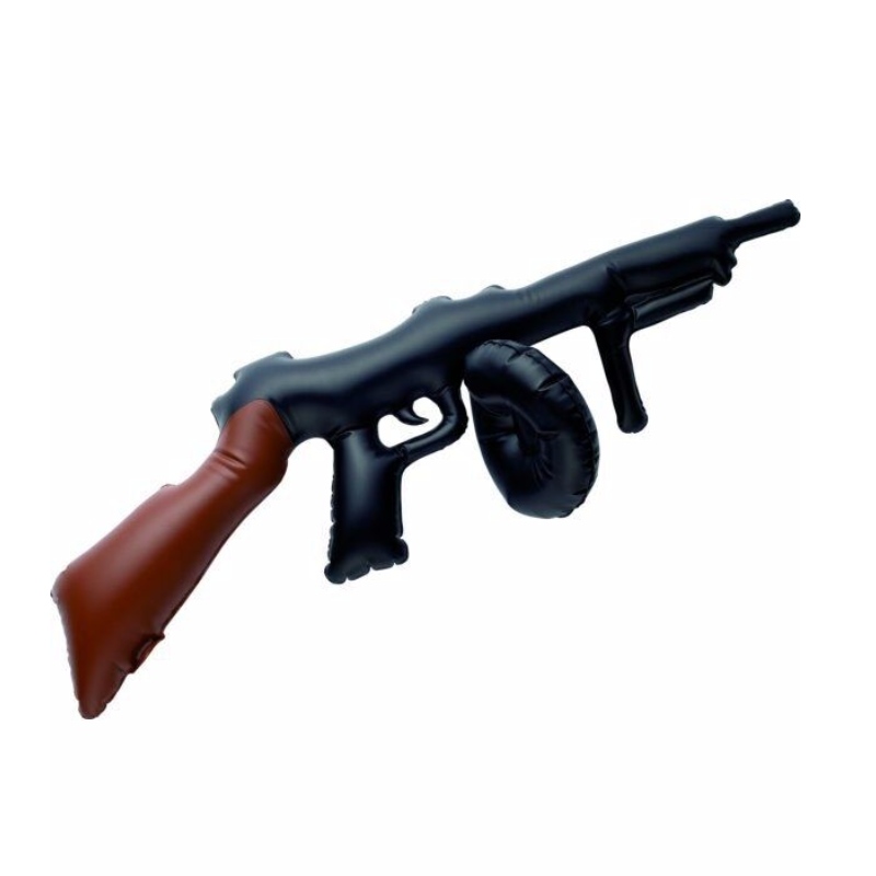 Festtillbehör Partihandel Uppblåsbara Blås Tommy Gun 80cm Stor Rolig Fest eller Fancy Dress Accessory
