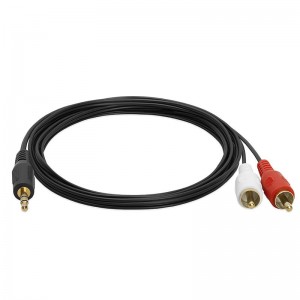 3,5 mm Male Stereo till 2 Male RCA Audio Adapter Cable