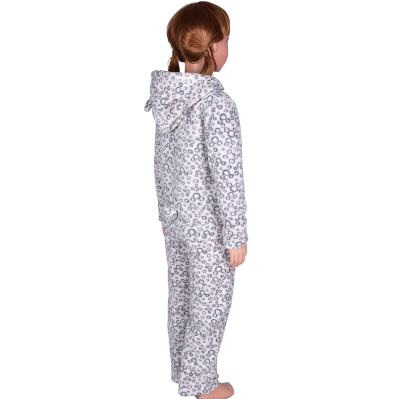 Barn Coral Fleece Broderi Tryckt Pajamaset