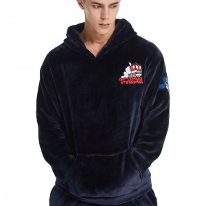 Män Broderi Luxury Flannel Fleece Pyjamas Set