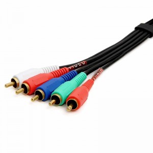 5-RCA Male till 5RCA Male RGB Component Audio Video Cable för HDTV - Guldpläterad RCA till RCA