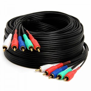 5-RCA Male till 5RCA Male RGB Component Audio Video Cable för HDTV - Guldpläterad RCA till RCA