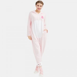 Kvinnor Onesie Cotton Jersey Broderi Pyjamas Set