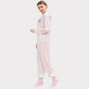 Kvinnor Onesie Cotton Jersey Broderi Pyjamas Set