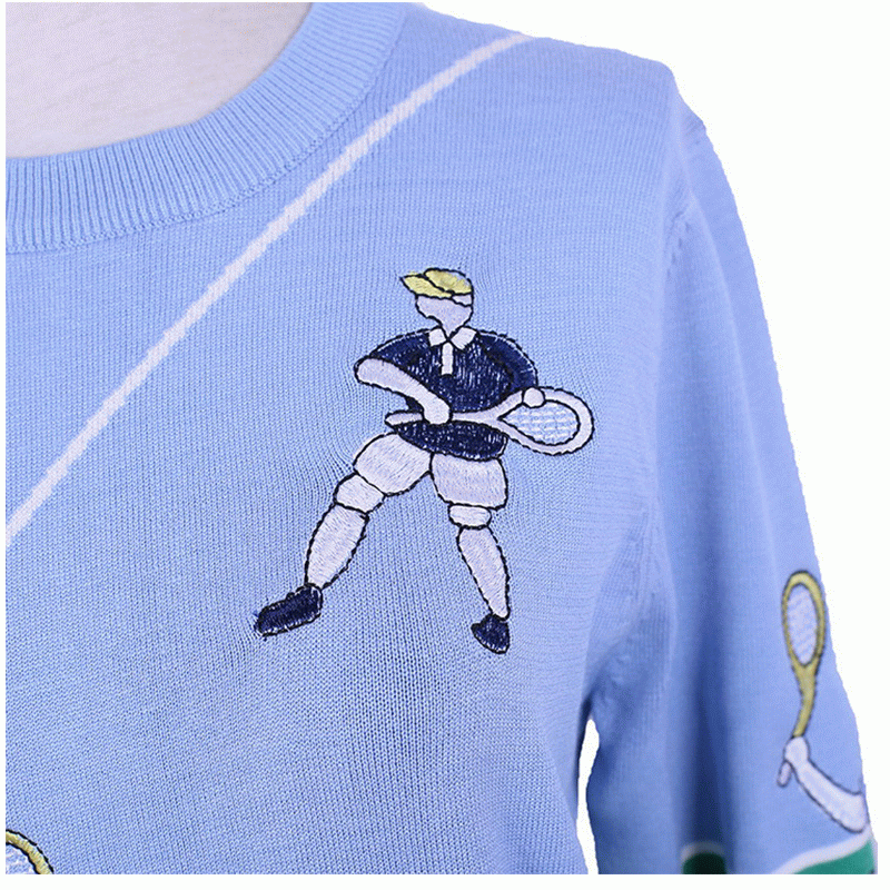 Skräddarsydd OEM Design Broderad Pullover Stickad tröja män