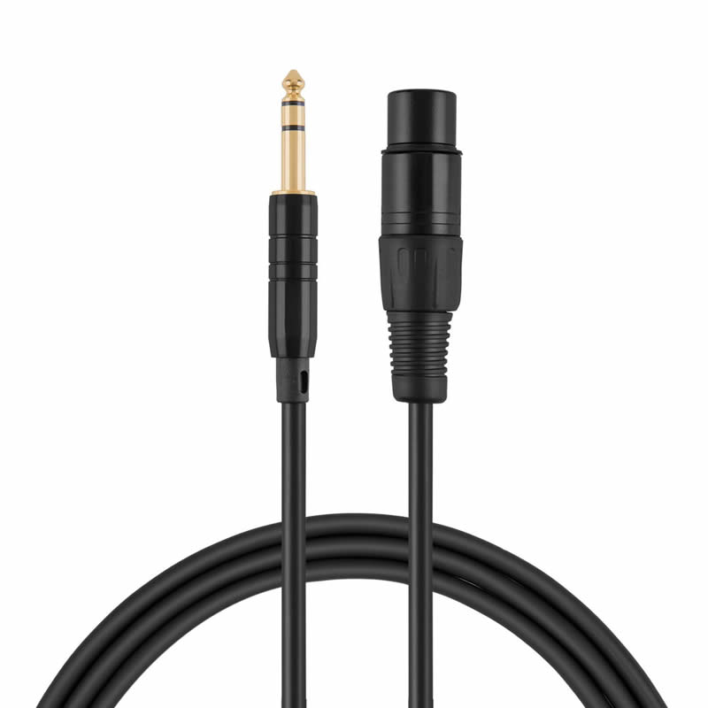 TRS 6.35mm (1/4 tum) Man till XLR Kvinna Kabel, Svart