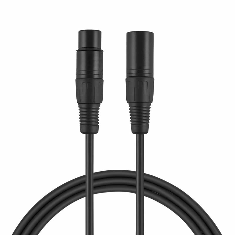 XLR Man till XLR Kvinna Balanserad 3 PIN Mic Kablage, Svart