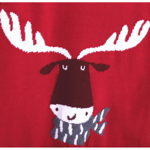 Custom Christmas Loose Ugly Christmas Deer Intarsia Stickad tröja