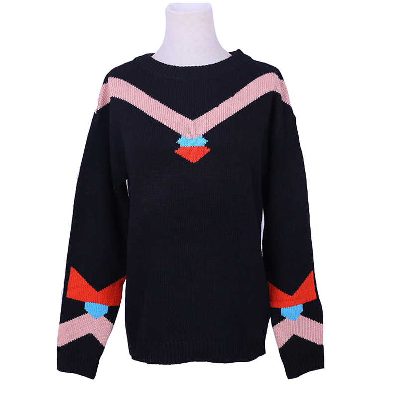 Custom OEM Wool Long Body Striped tröja Fashion 2018 Women