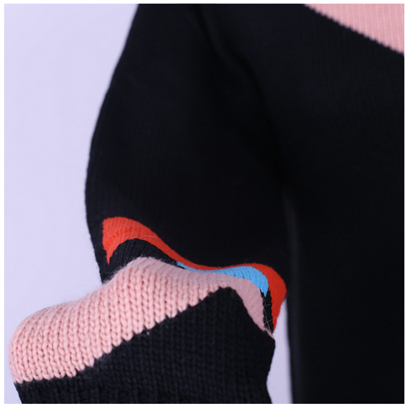 Custom OEM Wool Long Body Striped tröja Fashion 2018 Women