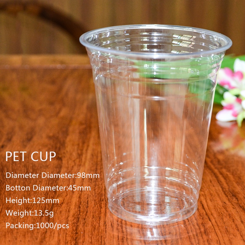 Matkvalitet 16oz Custom Disposable Plastdrinksaft Clear PET Cup