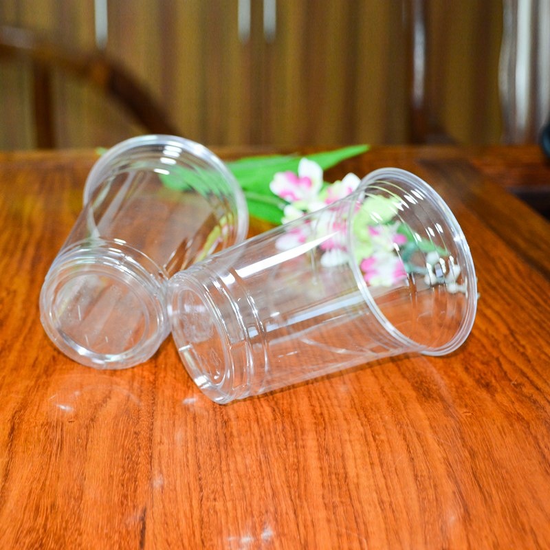 Matkvalitet 16oz Custom Disposable Plastdrinksaft Clear PET Cup