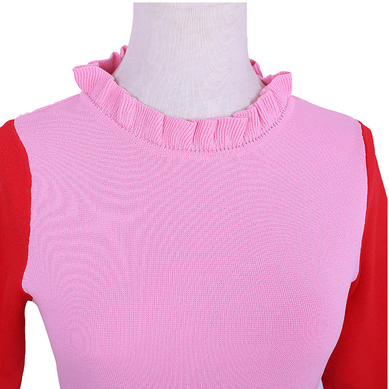 2018 Sommar Cowl Neck Short Sleeve Kvinnors Två Pieces Set Stickat Tröja Klänning