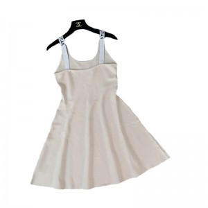 Ladies Summer Knit Ärmlös LOGO Letter A Line Sweater Dress