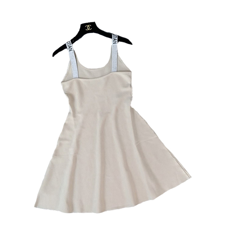 Ladies Summer Knit Ärmlös LOGO Letter A Line Sweater Dress