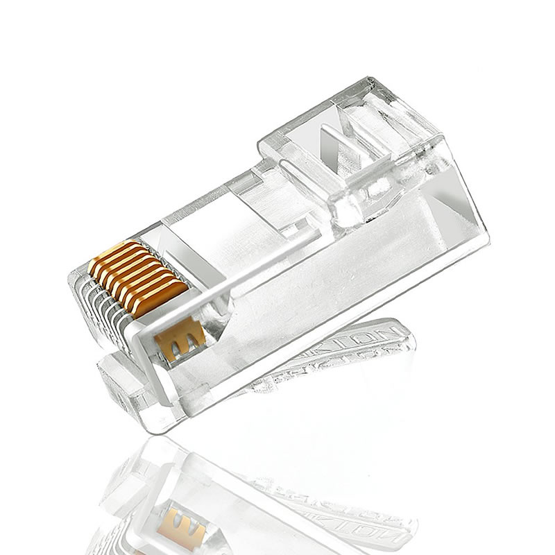 CAT5 CAT5E CAT6 Connector 8P8C UTP Guldpläterad Ethernet Crystal Head