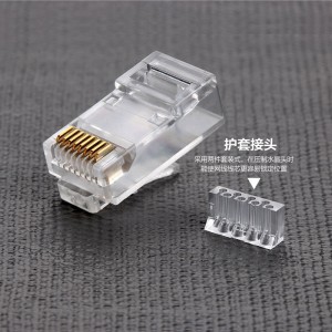 CAT5 CAT5E CAT6 Connector 8P8C UTP Guldpläterad Ethernet Crystal Head
