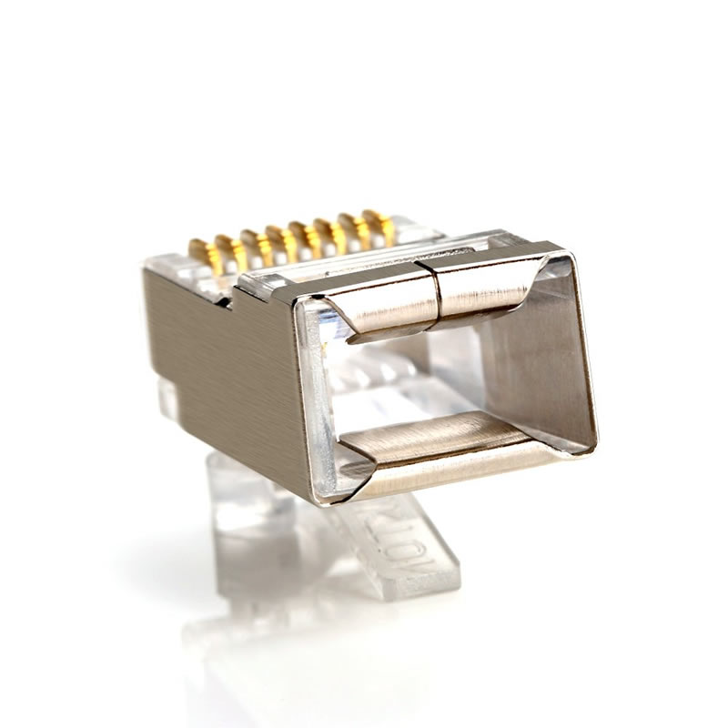 RJ45-kontakt CAT5E CAT6 Crimp Ethernet-kontakt STP 8P8C Modular Crystal Head Plugs
