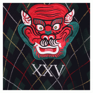 Warm Dragon Face Patchworks Vintertjocka dator stickade tröja Tröja