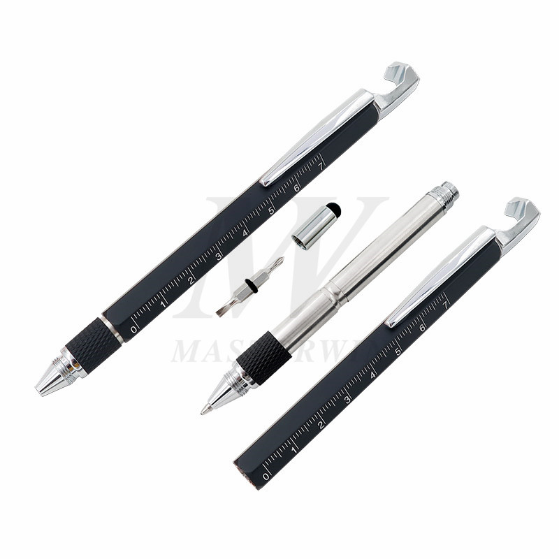 6 i 1 Multi-Function Tool Pen med Stylus / Linjal / Mobiltelefonhållare / Öppnare / Skruvmejsel BP19-003