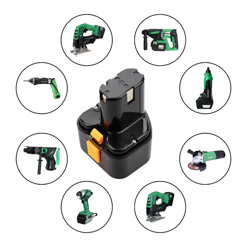 Ni-Cd 9.6V 1700mAh Ersättningsbatterier för Hitach EB9S, EB9M, EB9H, EB930H Power Drills