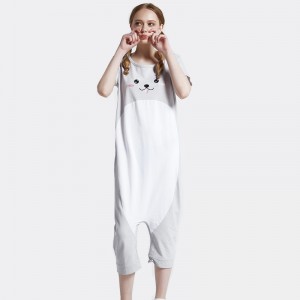 Kvinnor Broderi Bomull-Spandex Single Jersey Onesie