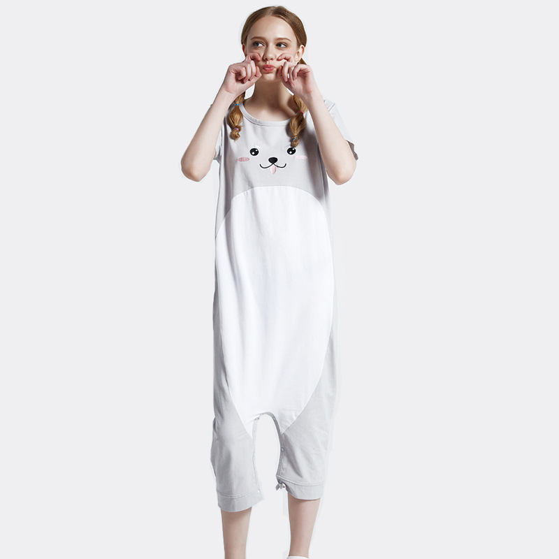 Kvinnor Broderi Bomull-Spandex Single Jersey Onesie