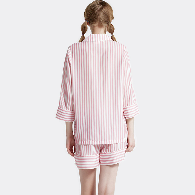 Kvinnor Stripe Printed Satin Pyjamas Set