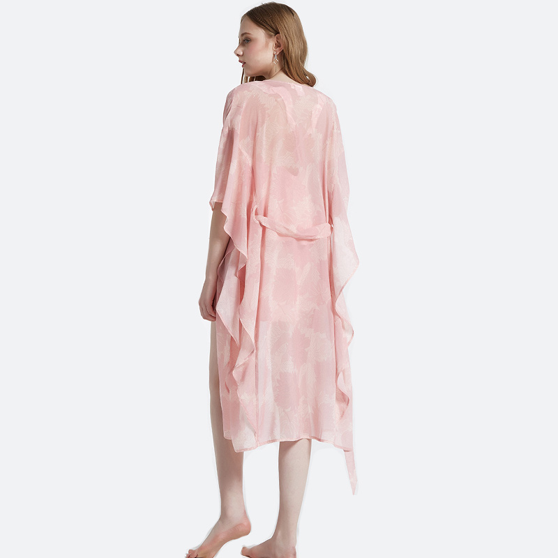 Kvinnor Satin Pyjamas Sätta Med Tryckt Sjal