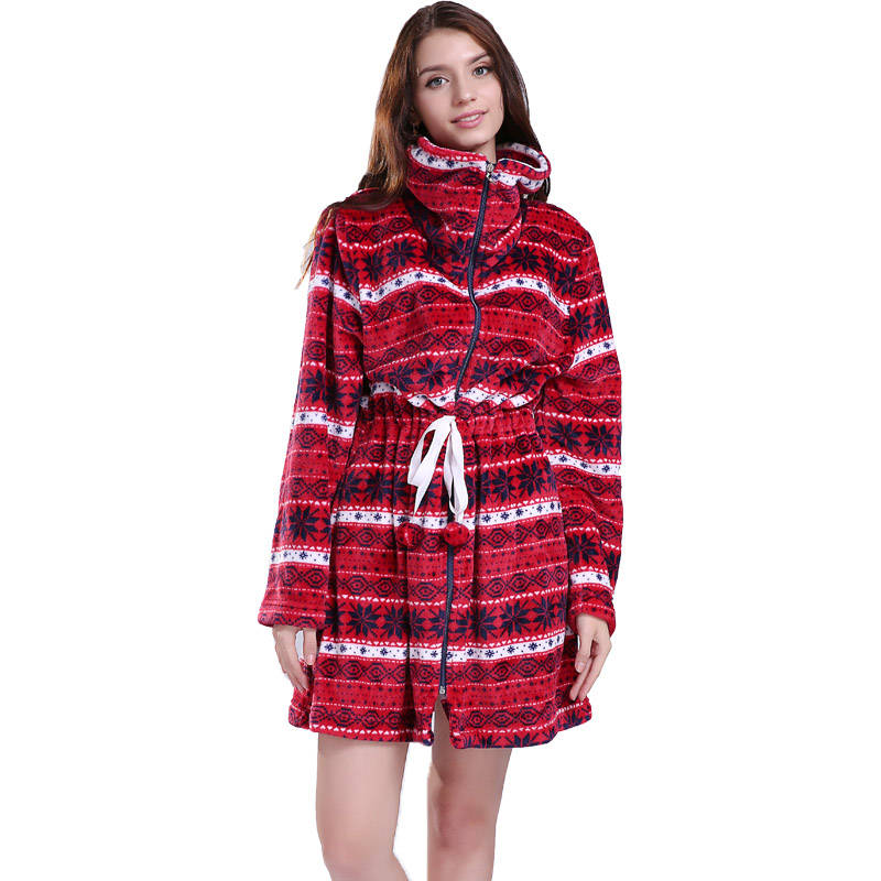 Kvinnor tryckta Robes Flannel Fleece Pyjamas