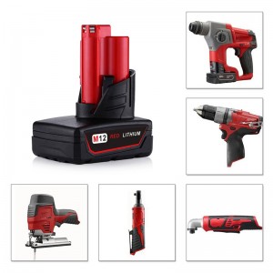M12 litiumjon 12V 6000mAh elverktygs batterier för Milwaukee