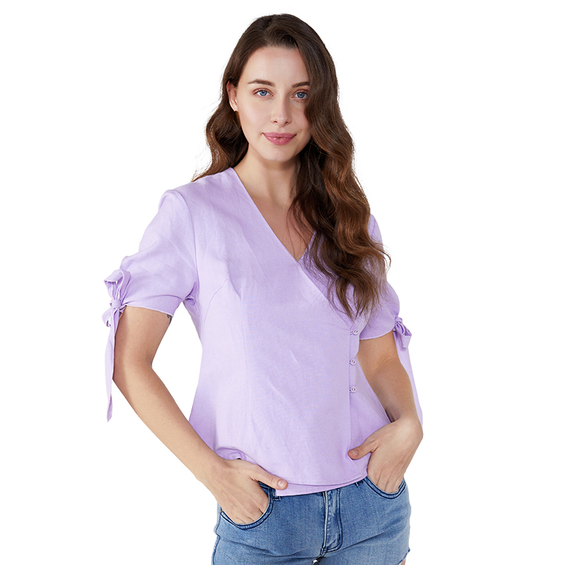 Ladies Fashion Wholesale Chiffon Designs Sommar Tillfälligt Blus
