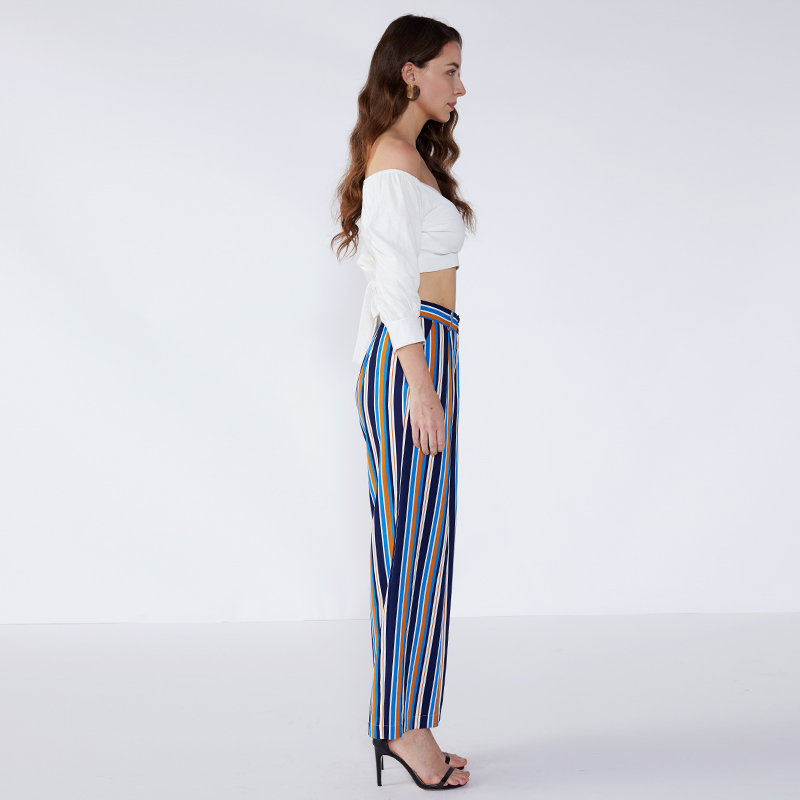 2019 Kvinnor Fancy New Design Stripe Girls Fashion Pant